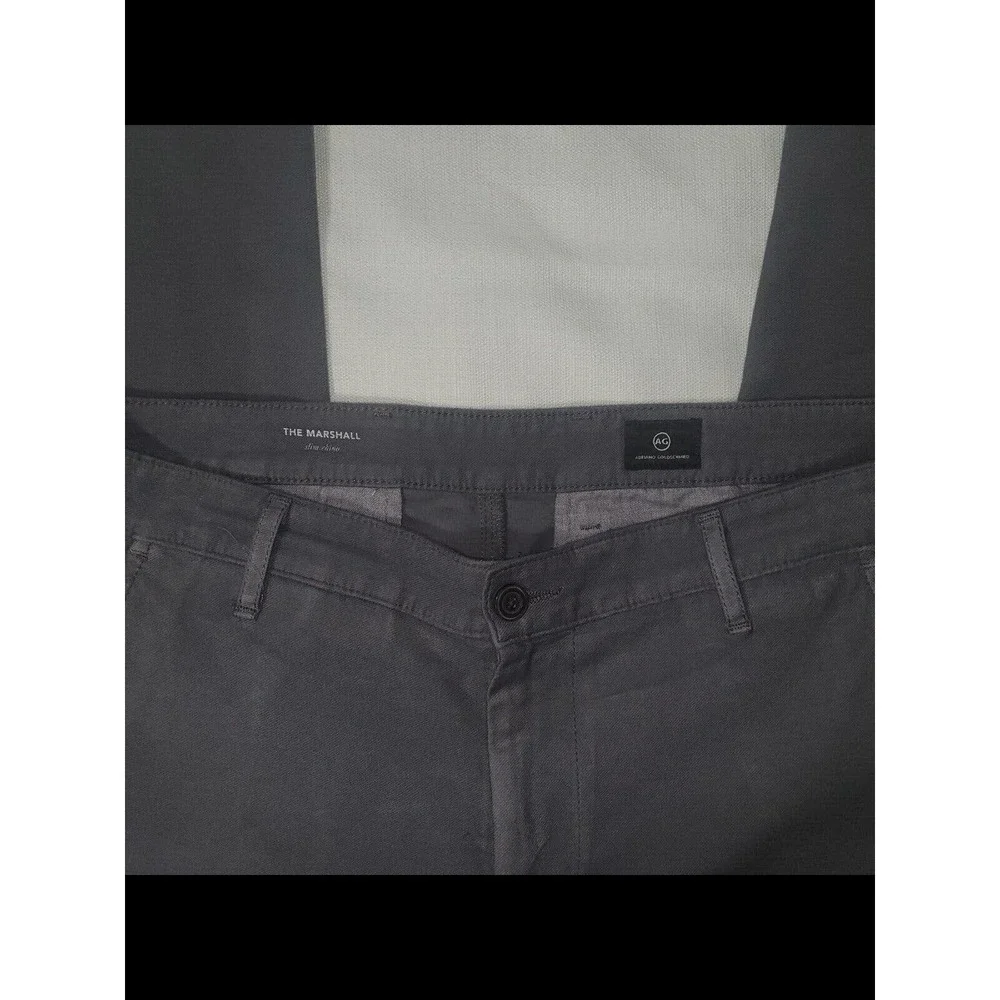 Men's Adriano Goldschmied Slim Chino Marshall Pants Grey Gray Size 36x30